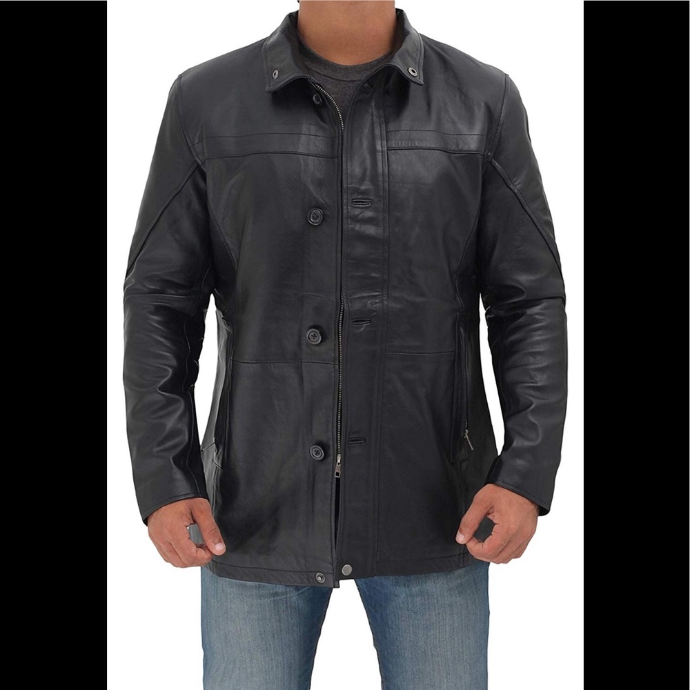 👻 Bristol real leather man jacket coat new